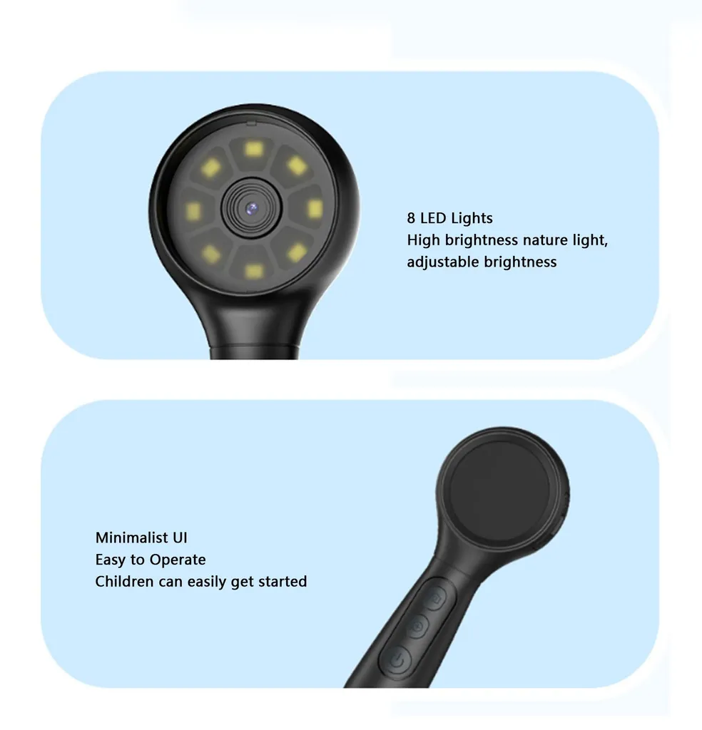 Microscope 500x écran IPS 1,38 pouce - Imagerie 2MP et résolution 1080p - 16