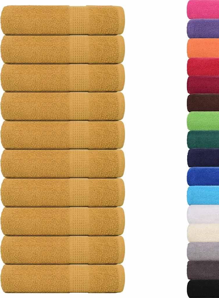 vidaXL Handtücher FROGN 10 Stk. Gold 50x100 cm 360 g/m²