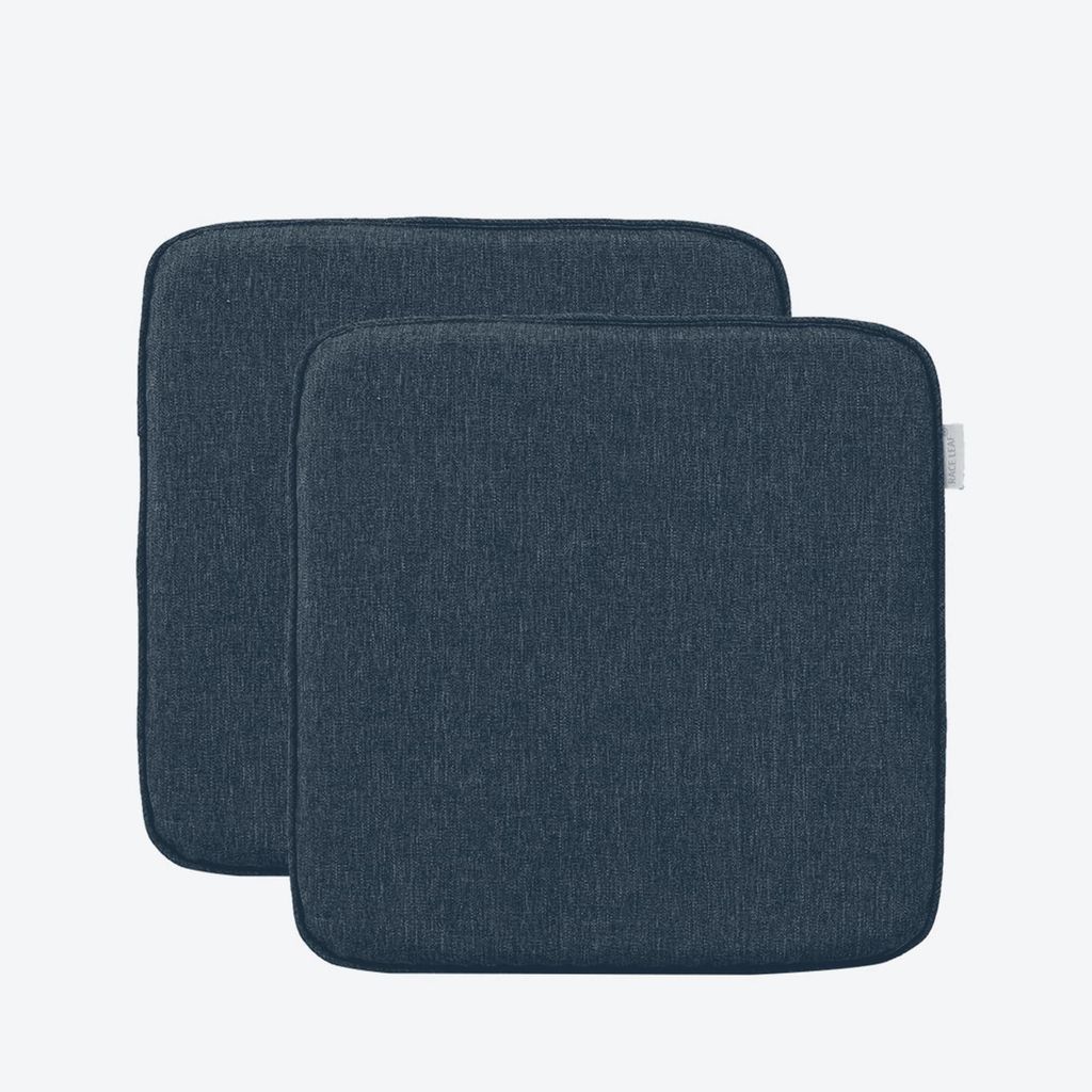 Set mit 2 Sitzkissen aus Memory-Schaum, 40,5 x 40,5 cm, mit langsamer Rückstellkraft, wasserdichter Oberfläche und rutschfester Unterseite, schwa...