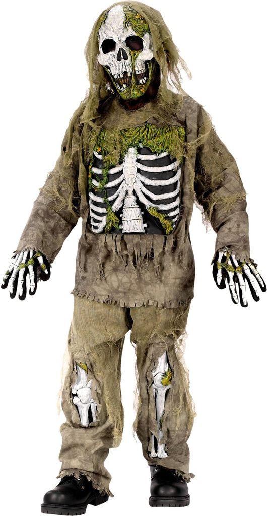 Zombie Skelett - Halloween Kostüm Kinder Junge Kindergröße: 128