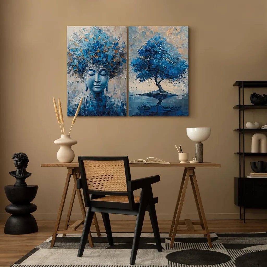 Murando Quadro Collage 2er Ritratti Surrealisti 120x90cm Blu XXL - 6