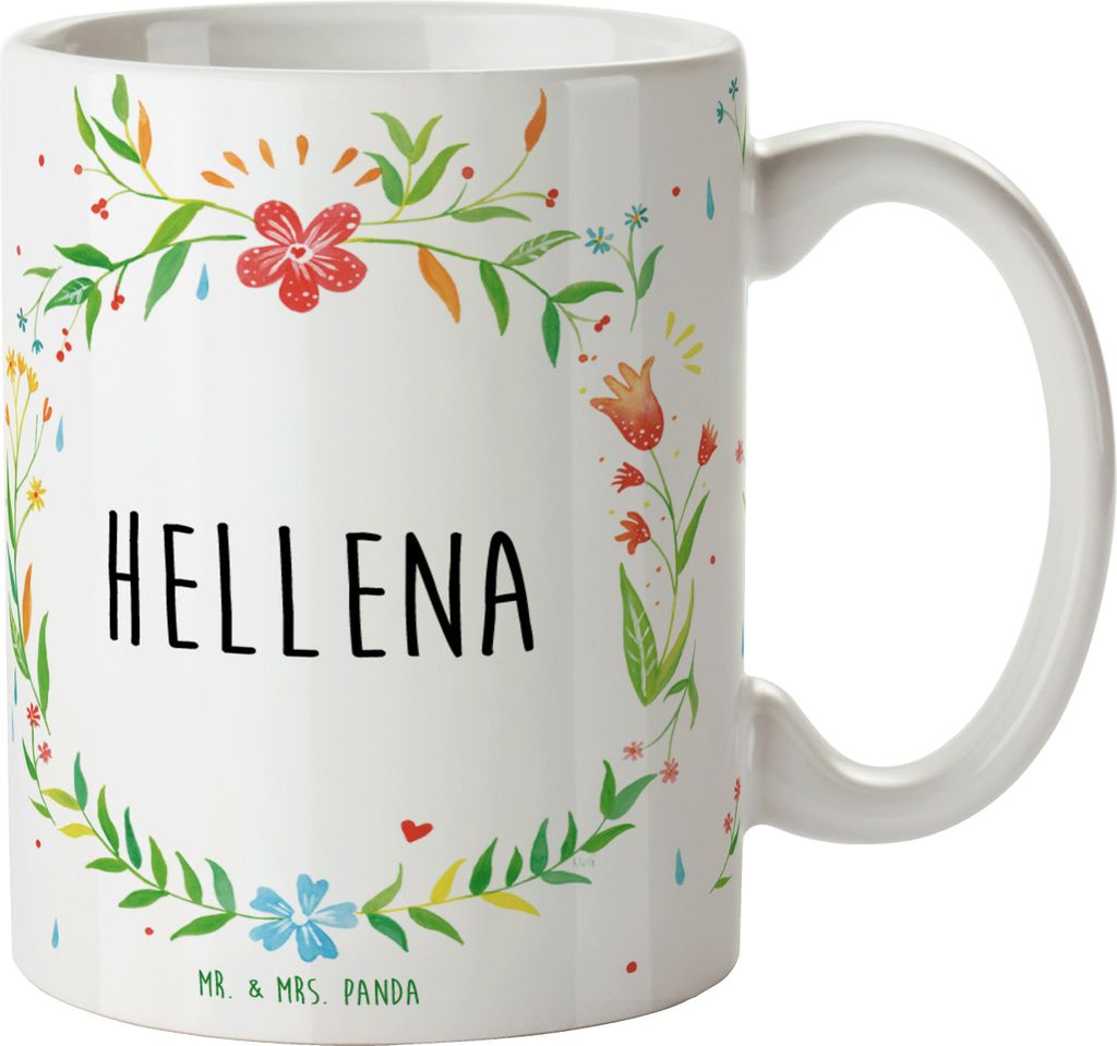 Mr. & Mrs. Panda Kaffeetasse Hellena - Geschenk, Teebecher, Tasse, Becher, haferl, Kaffeebecher