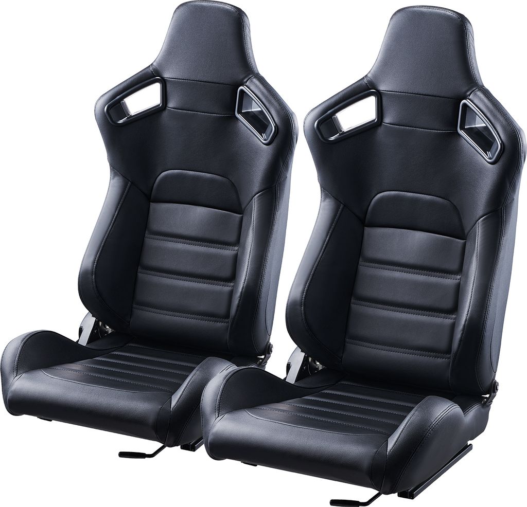 VEVOR Rennsitze, verstellbares Renncockpit mit weitem Neigungswinkel und hochelastischem Schaumstoff. 2er-Pack Rennsitze aus PVC-Leder und Q235B-Sc...