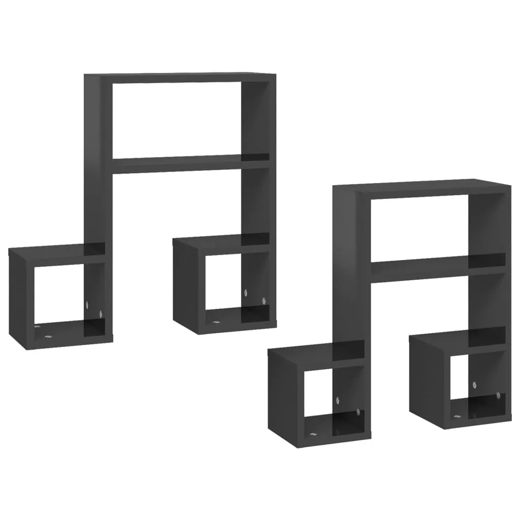 Offerta Set 2 Mensole vidaXL Grigio Lucido 50x50 cm | Spazio Extra