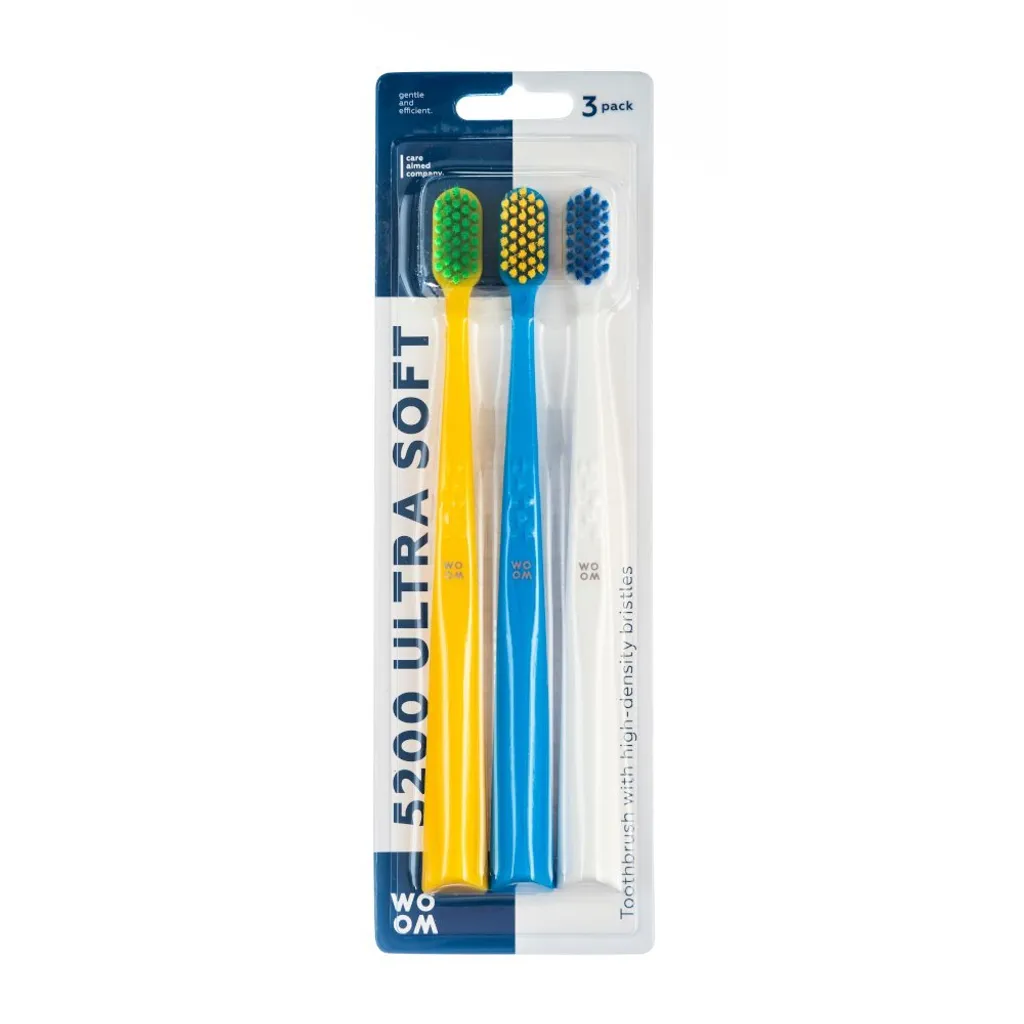 Dents sensibles ? Brosse à dents Woom 5200 ultra douce pack de 3