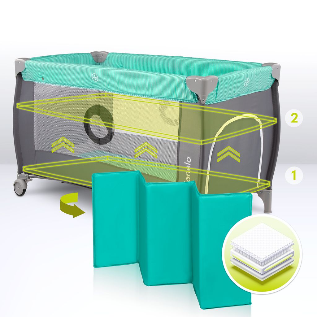 Lionelo Sven Plus 2in1 Baby Bett Laufstall Baby bis 15 kg Produktbild 8