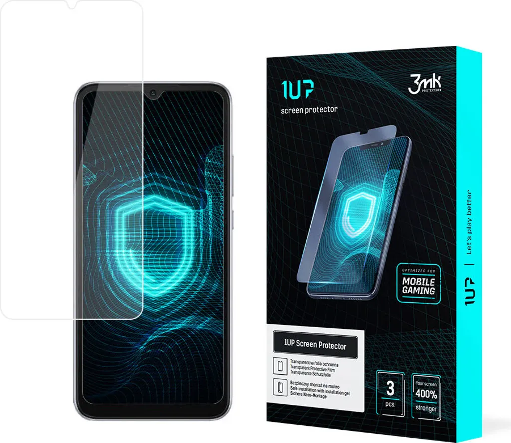 3mk 1UP Screen Protector per Xiaomi Redmi 10A - Pellicola Gaming 3 Pezzi