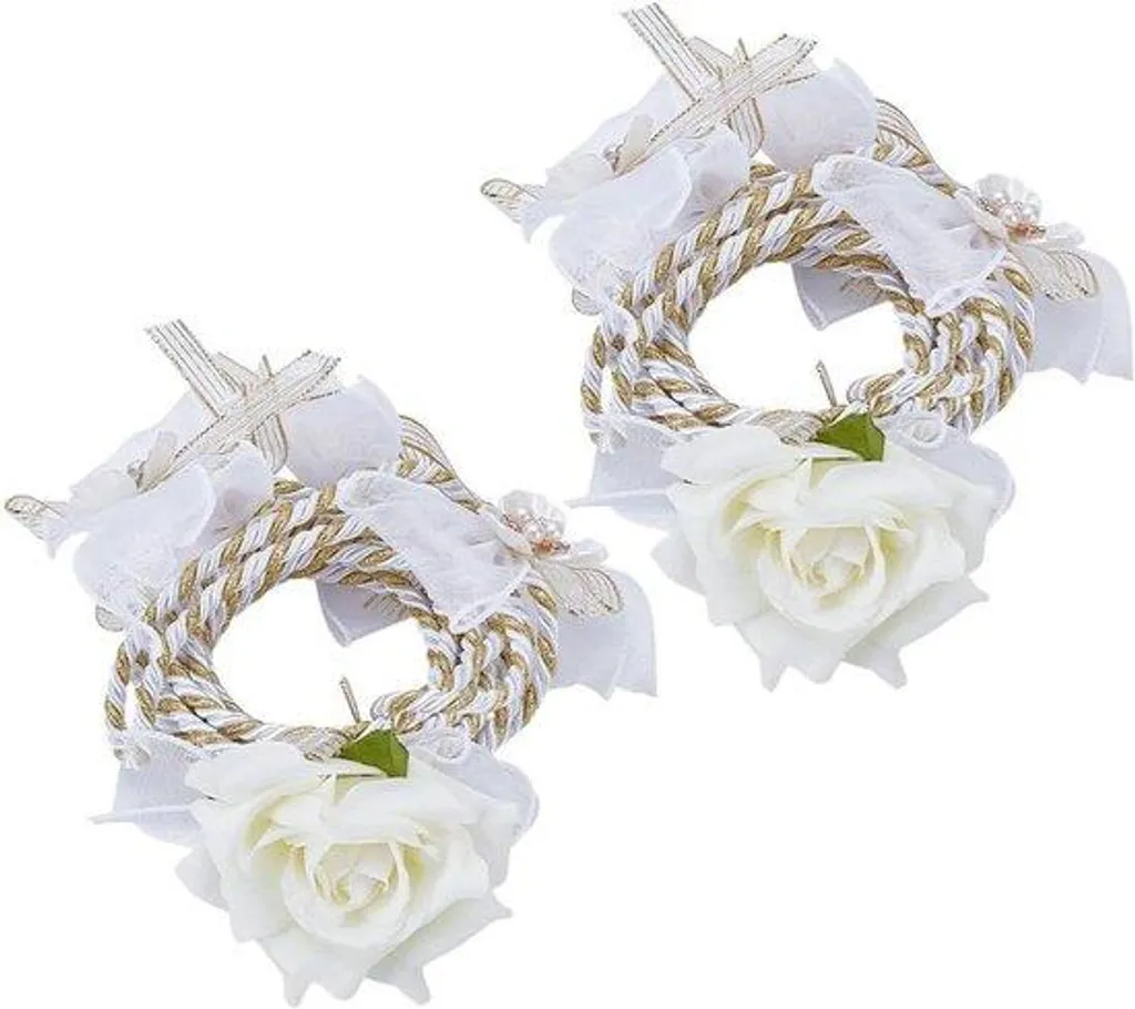 Cordons pour mariage blanc satiné - Texture premium et finition luxe