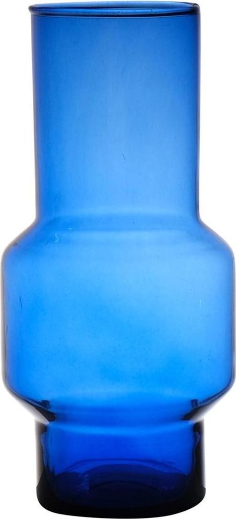 INNA-Glas Blumenvase FORTUNATO aus Glas, recycelt, blau-klar, 30 cm, Ø 14 cm - Design Vase