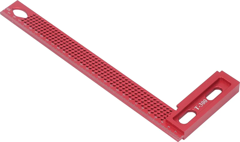Règle d'équerrage en aluminium pour menuisier, équerre de cadre rouge - 10