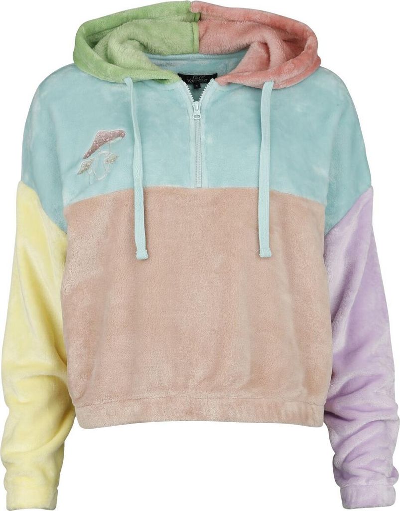 Full Volume by EMP Damen bunter kurzer Hoodie mit Reißverschluss XXL
