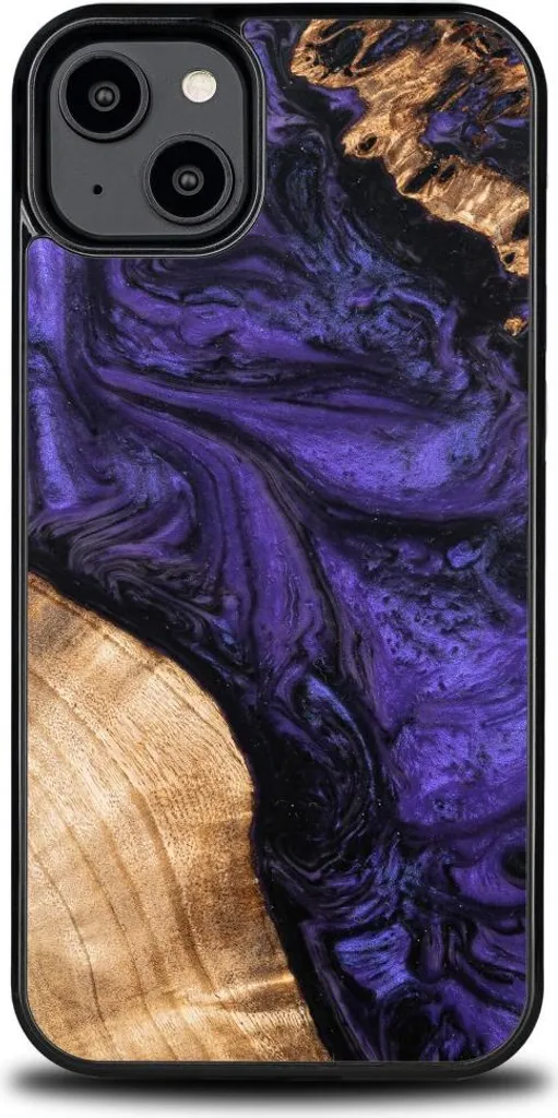 iPhone 15 Plus Case Bewood Unique Violet - Legno e Resina