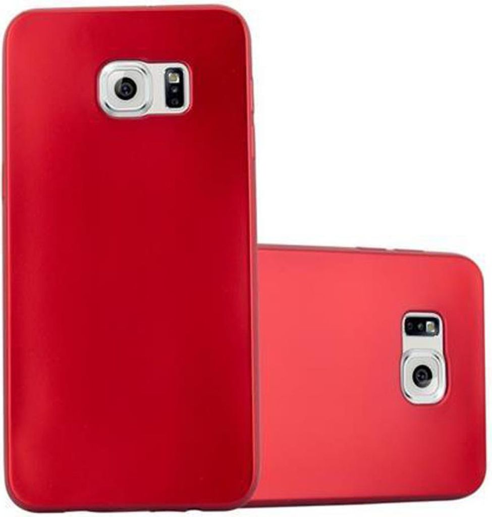 Cadorabo Schutzhülle für Samsung Galaxy S6 EDGE Hülle in Rot Handyhülle TPU Silikon Etui Cover Case