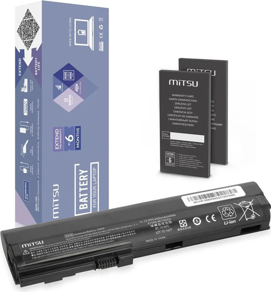 Batterie Haute Capacité 4400 mAh pour HP 2560p 2570p - 11.1V 48Wh