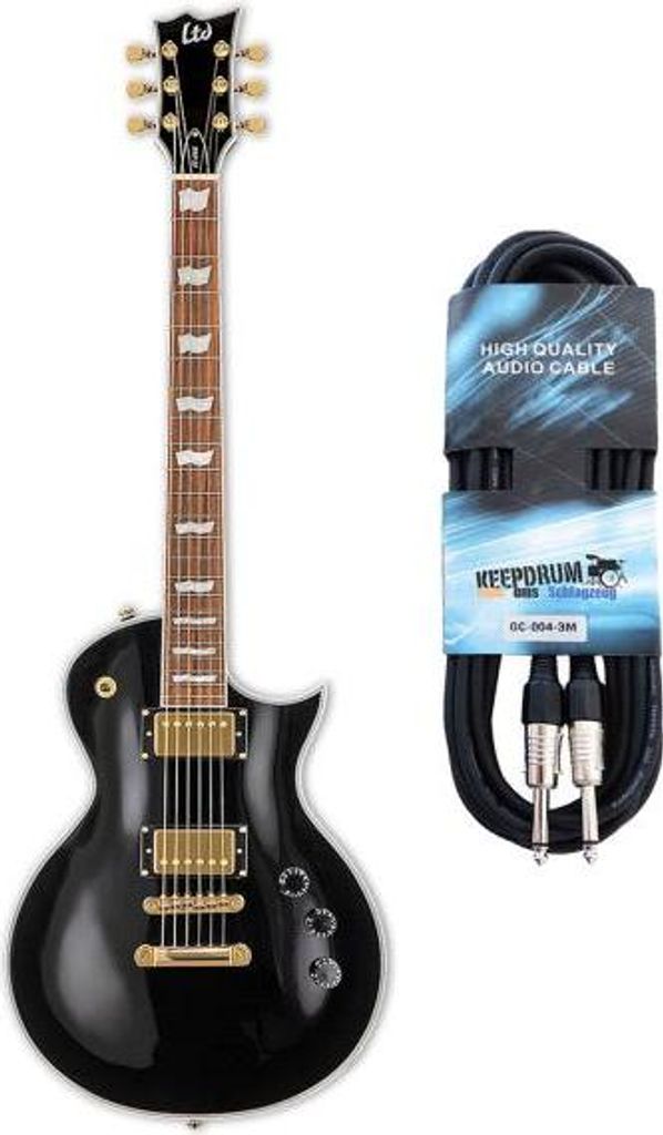 ESP LTD EC-256 BLK E-Gitarre Schwarz mit Kabel