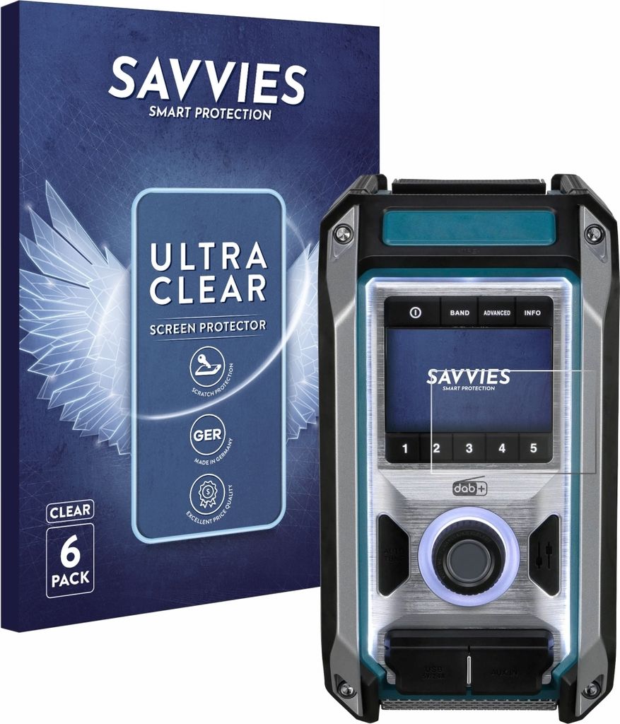 6x Für Makita DMR115 Schutzfolie Savvies Displayschutz Display Schutz Folie Klar Transparent