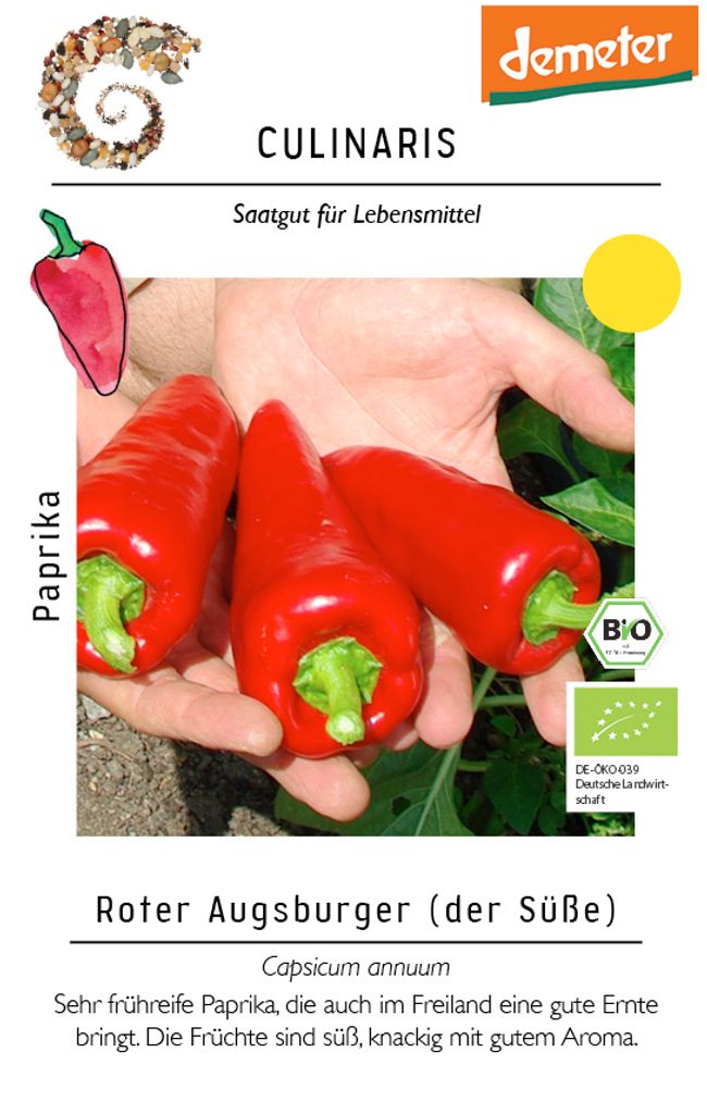 Paprika Roter Augsburger | Paprikasamen von Culinaris