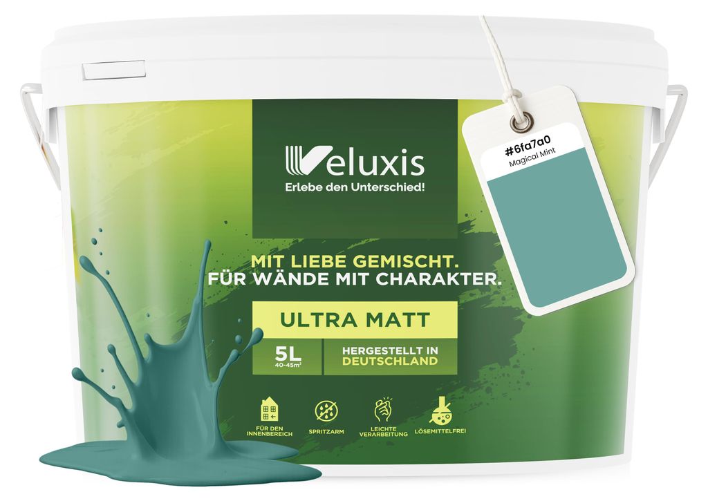 Wandfarbe Grün Türkis Petrol Matt Innenfarbe – Deckkraft Produktbild 