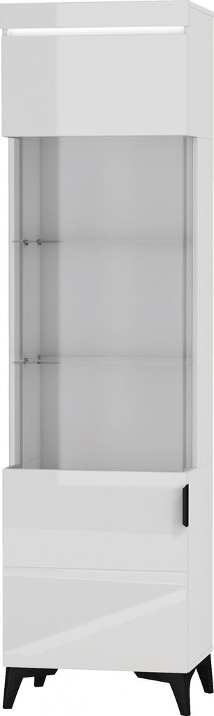 Furniture24 Vitrine 53 cm Baldur BDW-1 mit 2 Glasboden Wohnzimmer Schrank Vitrinenschrank