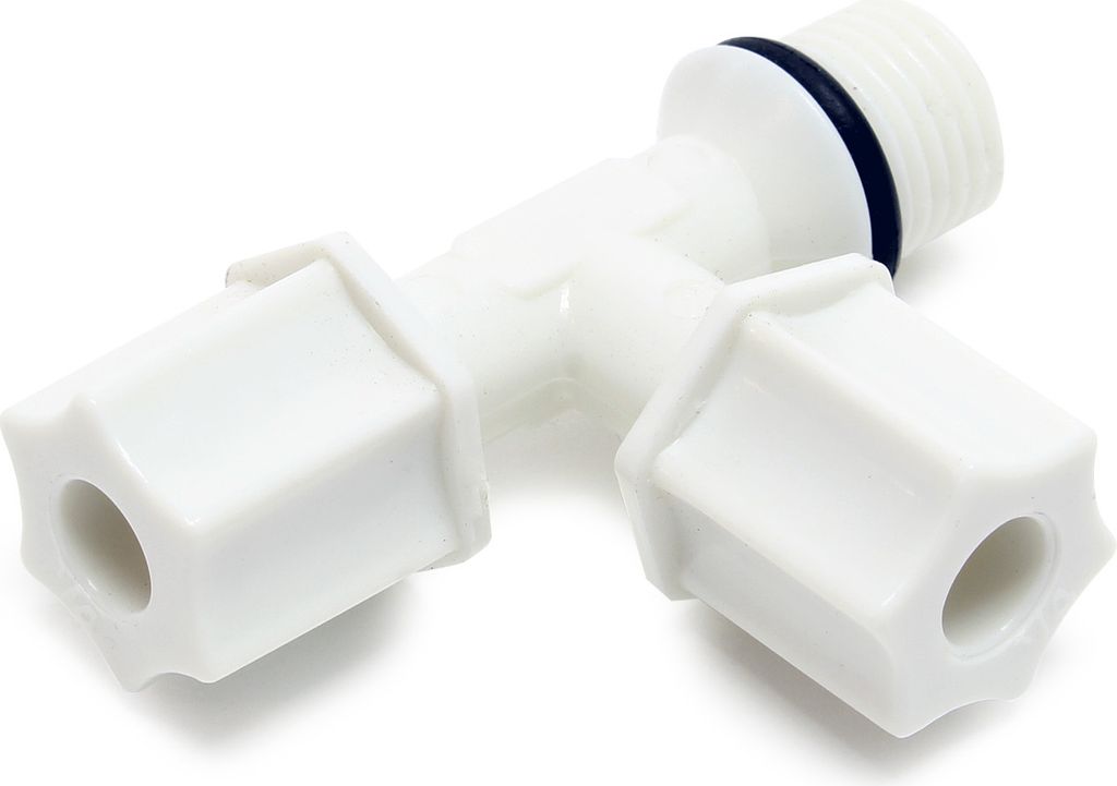 Naturewater Jaco T Fitting V1 für Schlauch mit 2x 6,35 mm Anschluss (1/4"), 12,7 mm Außengewinde (1/2"), für Trinkwasser Ultrafiltration Mikrofi...