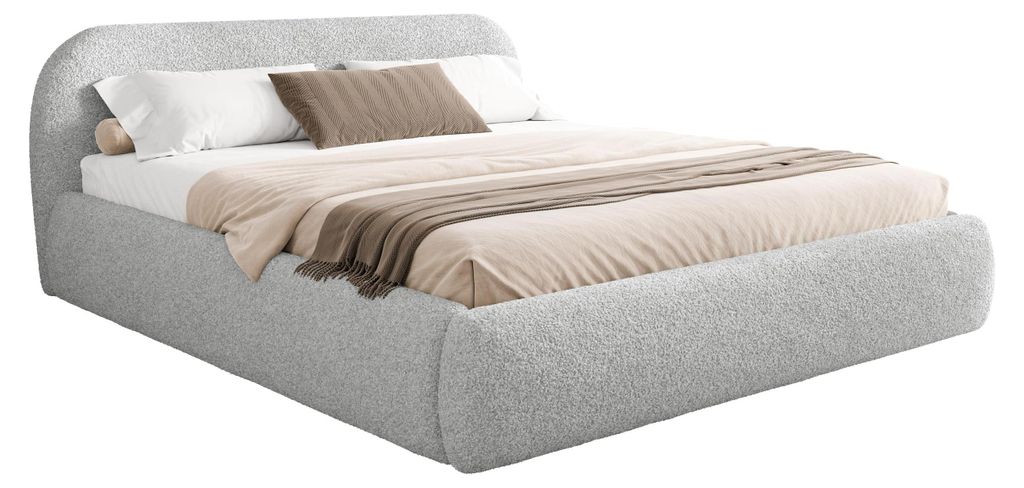 MIRJAN24 Polsterbett Talori, Dopellbett mit Bettkasten, Leistenlattenrost aus Holz (Farbe: Lambi 11, Größe: 180x200 cm)