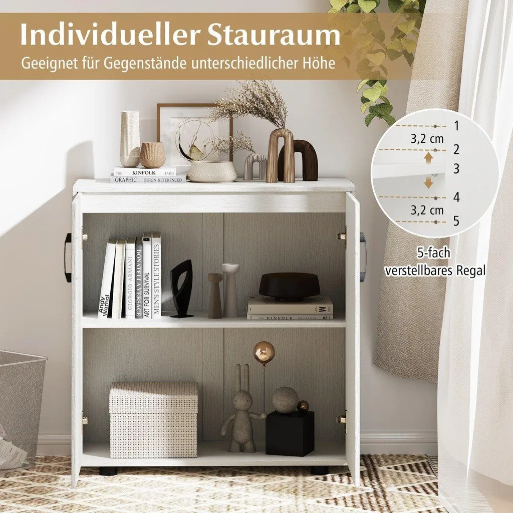 Buffet blanc pour salon meuble de rangement avec étagère flexible