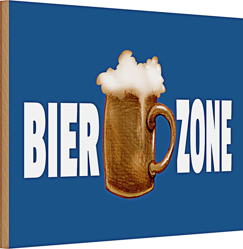 Holzschild Spruch 30x20cm Bier Zone