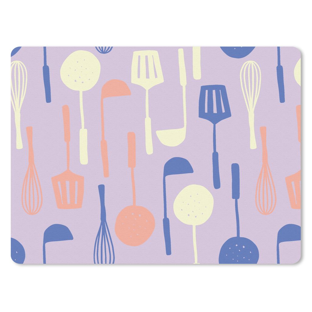 MuchoWow Mauspad Mousepad Kartuschen - Küchenutensilien - Spatel - Schneebesen 23x19 cm - Mousepads - Maus Mat - Pad - Mausunterlage - Schreibti...