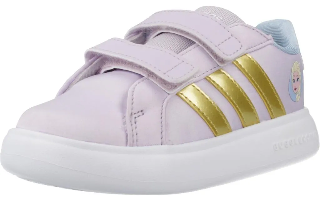 Chaussures fille Adidas Grand Court Elsa I violettes à scratchs