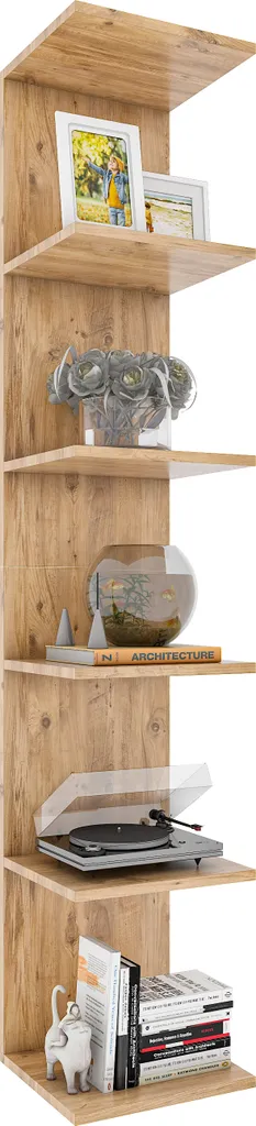 Étagère murale en bois haute Lazas avec 5 niches de rangement