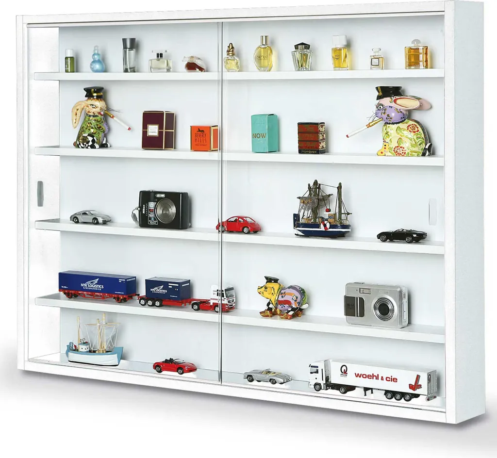 Espositore Parete Inter Link Compilati Bianco: Vetrina Modellismo 80x60cm