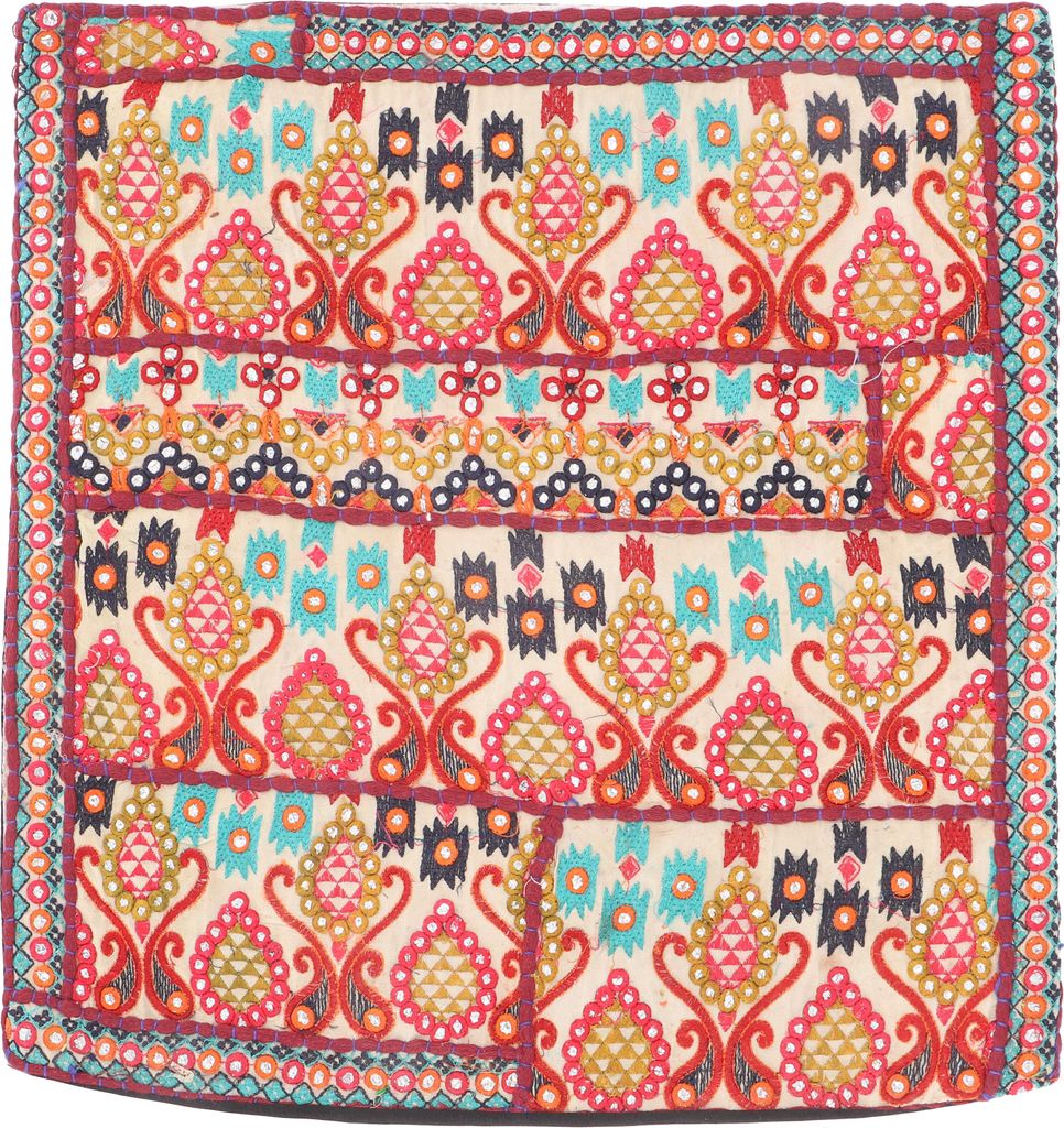 Patchwork Kissenhülle, Dekokissen Bezug aus Rajasthan, Einzelstück - Muster 58, Mehrfarbig, Baumwolle, 40*40*1 cm, Zierkissen, Dekokissen, Sofaki...