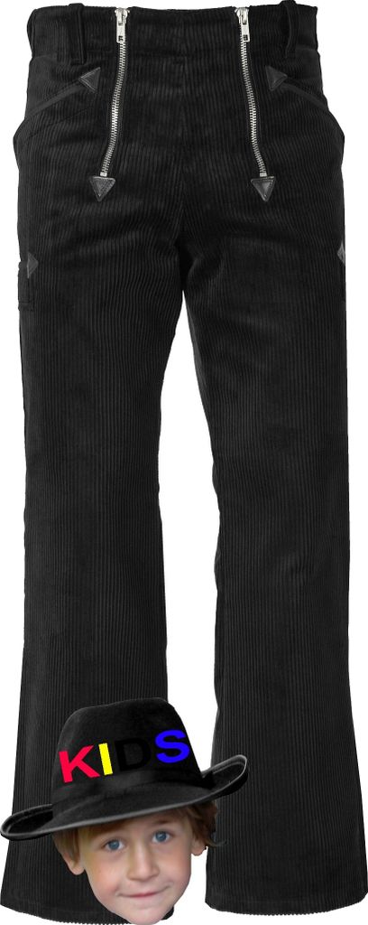 Job Kinder Zunfthose KARLCHEN Trenkercord schwarz mit Schlag, Farbe:schwarz, Größe:134K