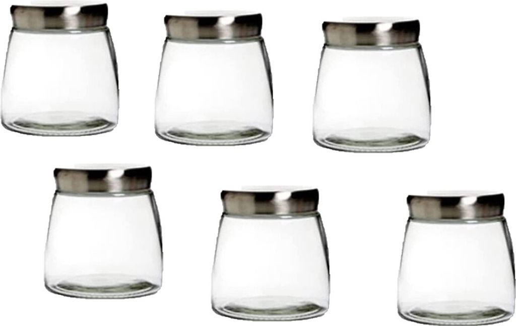 Vorratsdosen 6 Stück aus Glas und Edelstahl, je 1,0 Liter Produktbild 