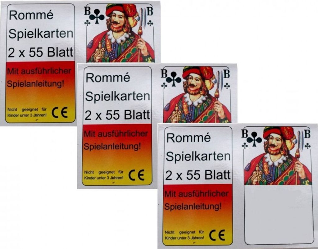 6x55 Romme Karten Rommekarten Canasta Bridge Skat Poker Produktbild 