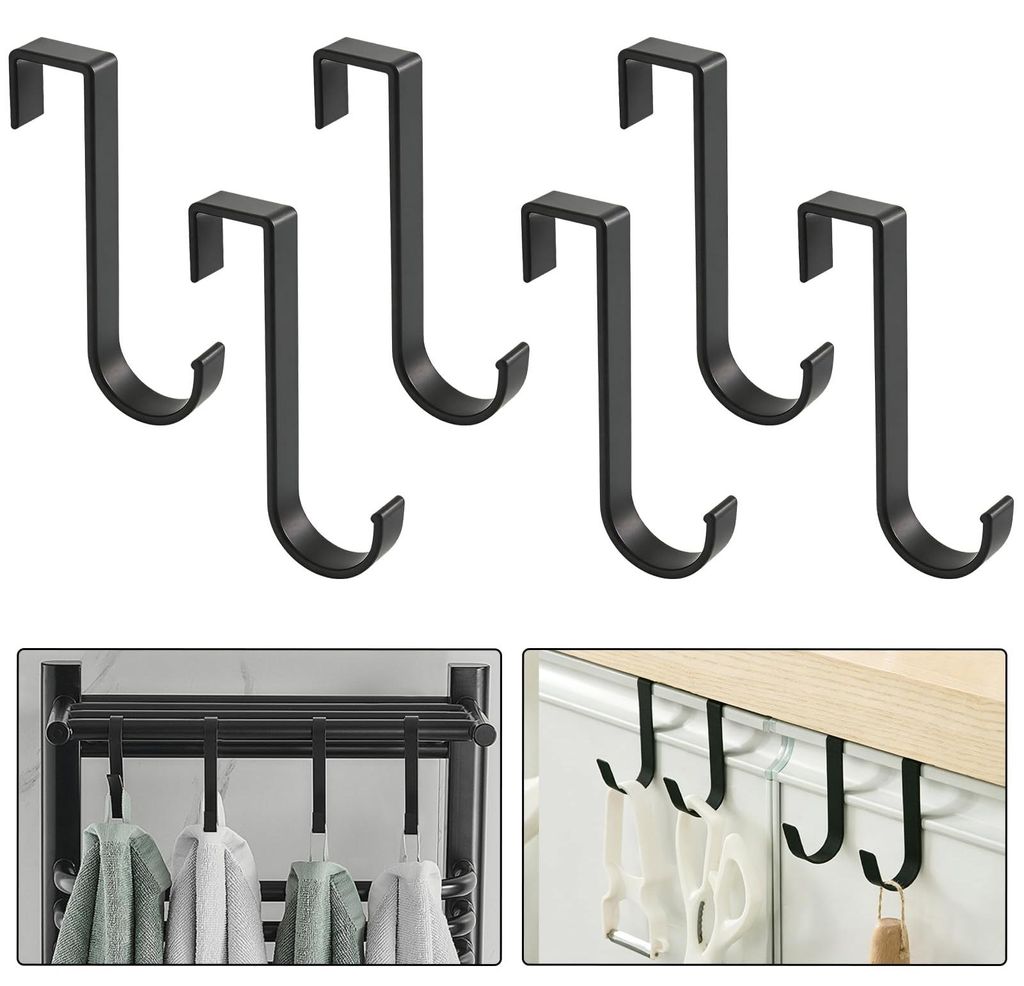 Handtuchhaken für Heizkörper - schwarze Handtuchhalter für Heizkörper, S-Haken, für alle Standardheizkörper, für Badezimmer, Küchen, Schubl...