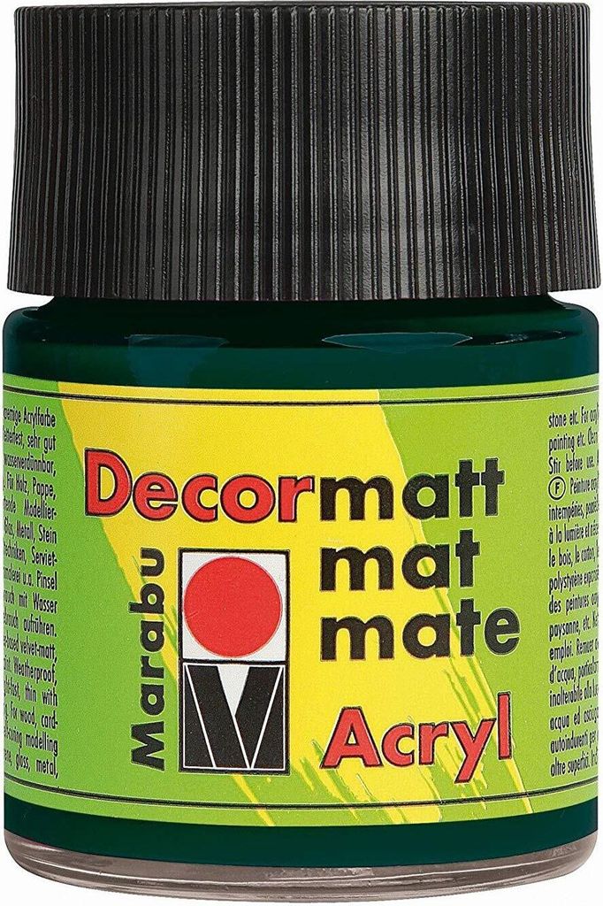 Marabu Acrylfarbe "Decormatt", tannengrün, 50 ml, im Glas Produktbild 