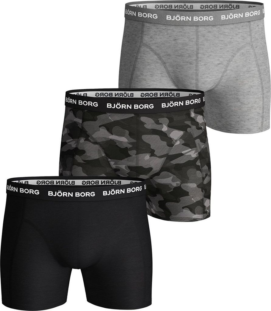 Björn Borg - Herren - Shadeline Sammy Boxershorts 3er-Pack - Bunt/Grau/Schwarz - Gr. L