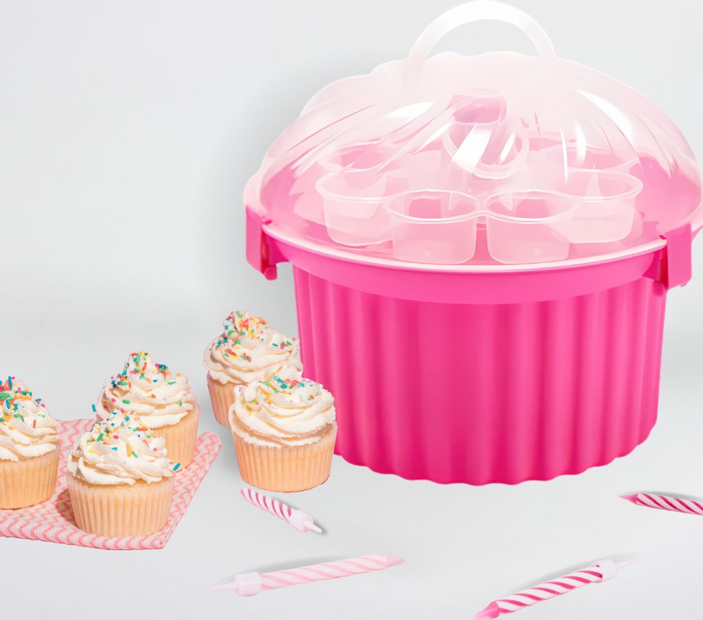 Muffin-Cupcake Box rund aus Kunststoff, Muffin / Cupcake Produktbild 6