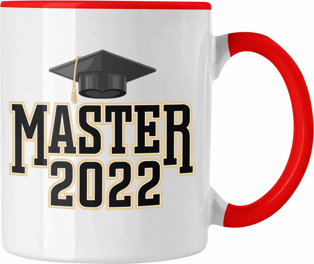 Trendation - Master 2022 Abschluss Geschenk Tasse Bestanden Studium Prüfung Graduation (Rot)