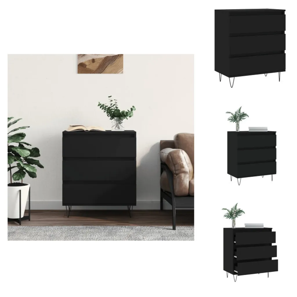 vidaXL Credenza nera 60x35x70 cm in legno - Credenze