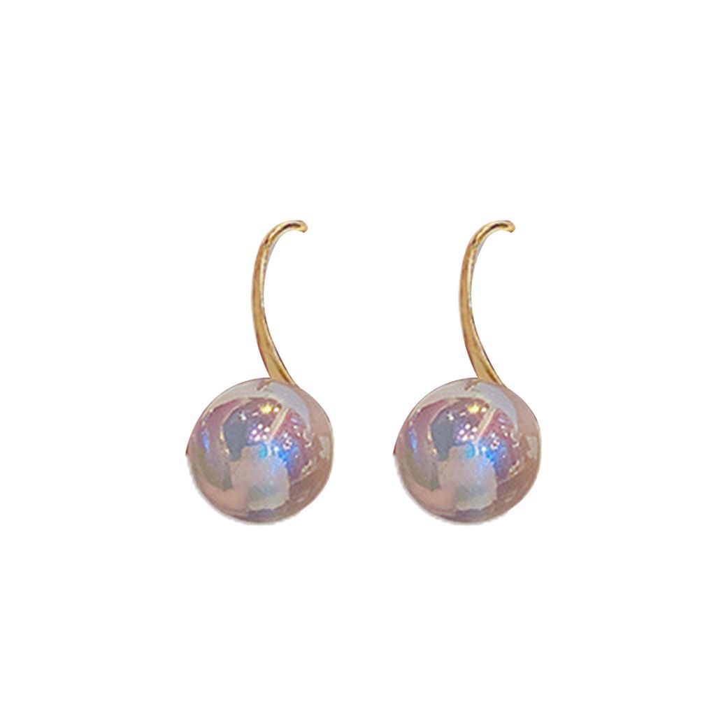 1 Paar Ohrringe „All Match Sparkling Copper Add Ambient Mermaid Faux Pearl Drop Ohrringe“ für Party-F