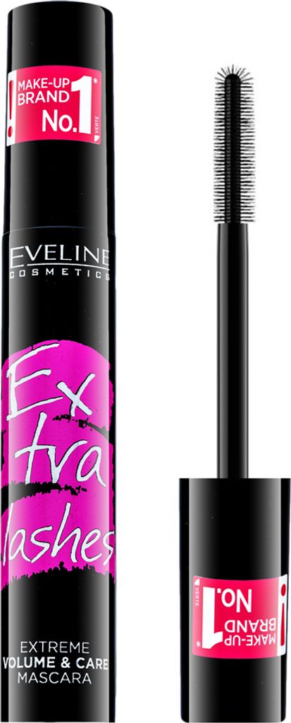 Eveline Extra Lashes Extreme Volume & Care Mascara Black Wimperntusche für verlängerte Wimpern und Volumen 10 ml