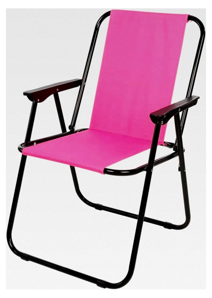 Klappbare und verstellbare Gartenliege mit Auflage in Rosa und schwarzem Stahlrahmen