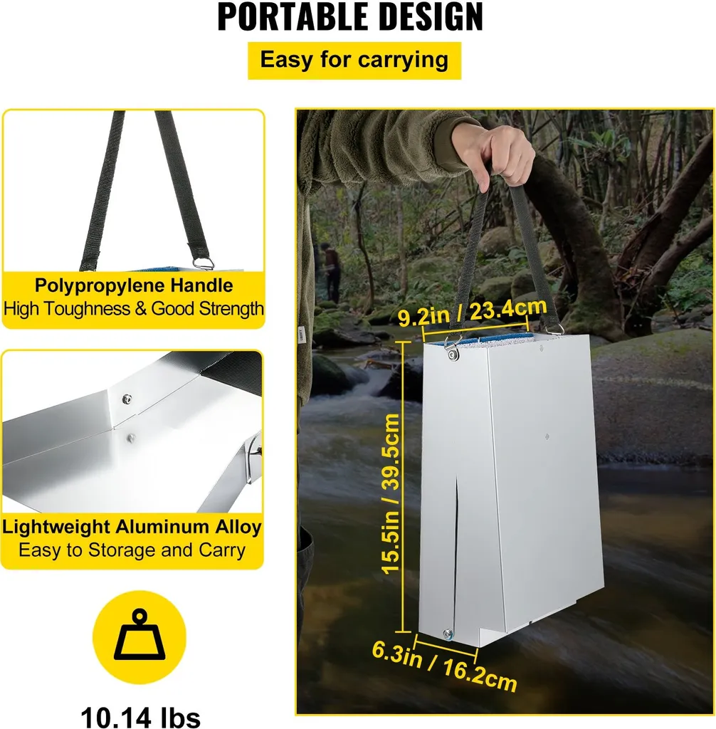 Boîte d'écluse compacte avec mousse de mineur pour recherche d'or mobile - 3