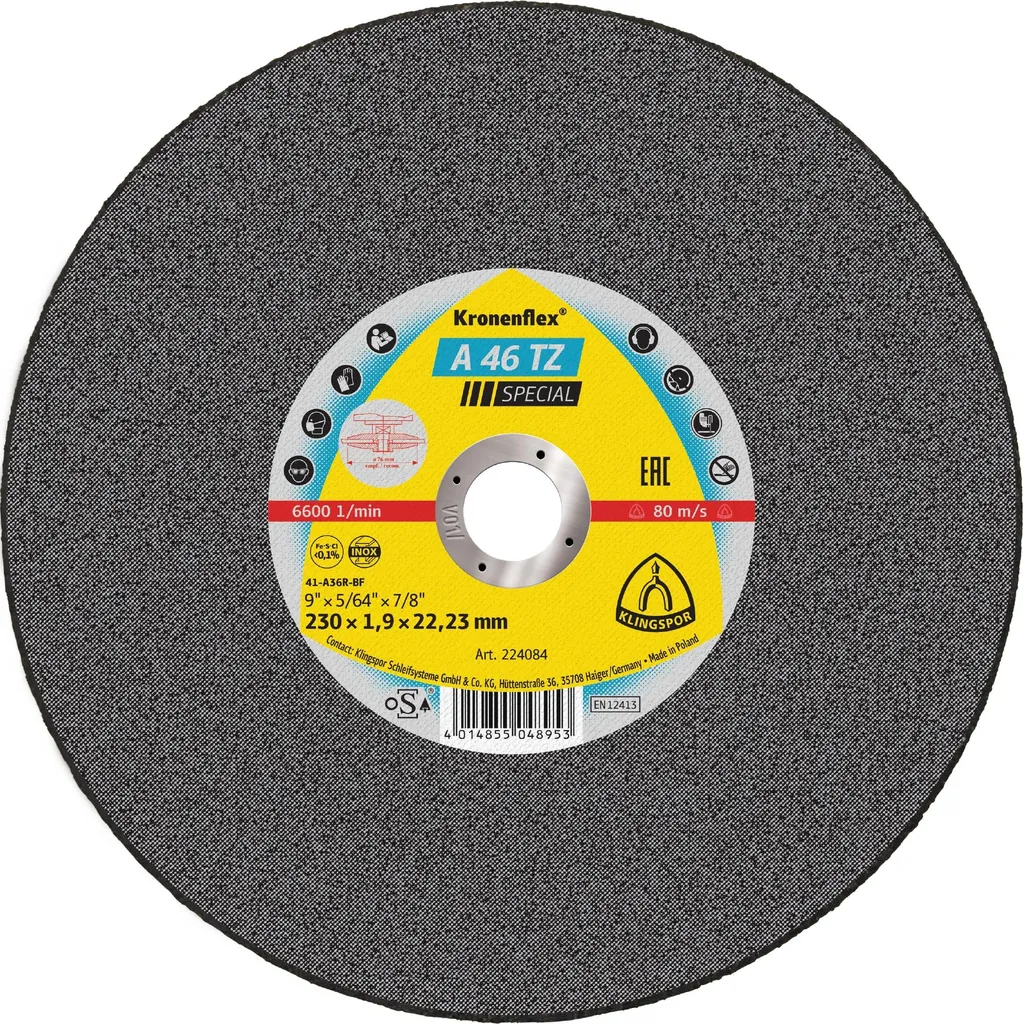 Klingspor Kronenflex A 46 TZ 125x1.6mm: Dischi Taglio Inox Professionali