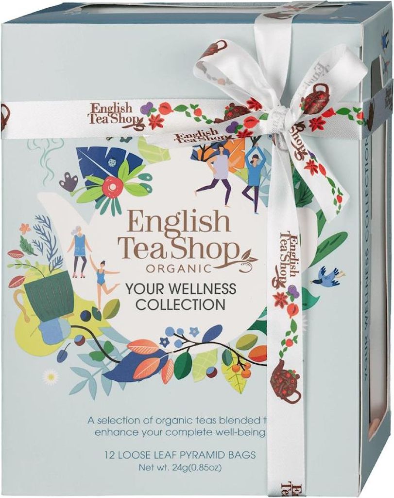 KOLEKCJA HERBATEK OWOCOWO - ZIOŁOWYCH BIO PIRAMIDKI (YOUR WELLNESS - 6 SMAKÓW) (12 x 2 g) 24 g - ENGLISH TEA SHOP ORGANIC