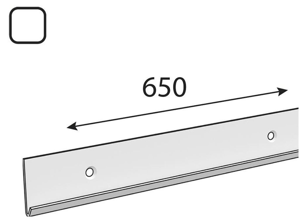 INTEGRI Weiss Horizontalschiene 650mm Garderobensystem Verbindungsschiene Regal Stahl