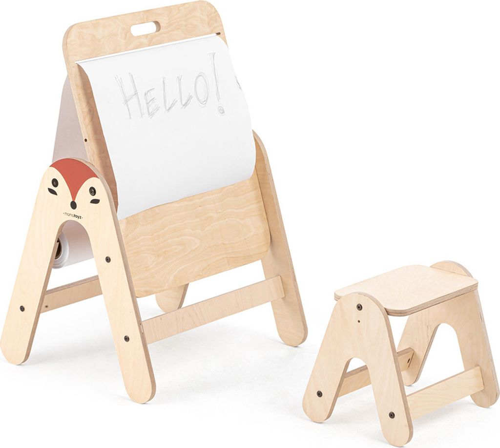 MamaToyz Holz Kindertisch & Maltisch Fuchs Natur 60x30x50 cm