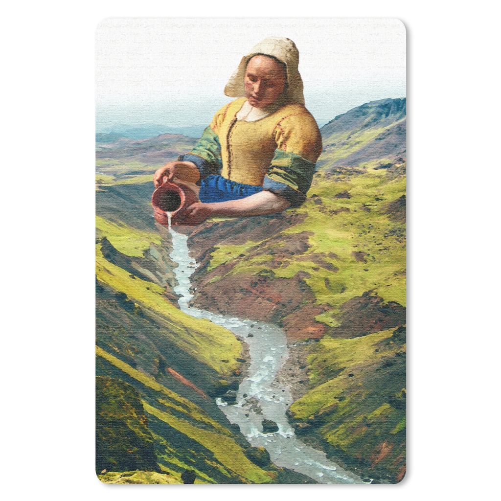 MuchoWow Mauspad Mousepad Milchmädchen - Natur - Vermeer 18x27 cm - Mousepads - Maus Mat - Pad - Mausunterlage